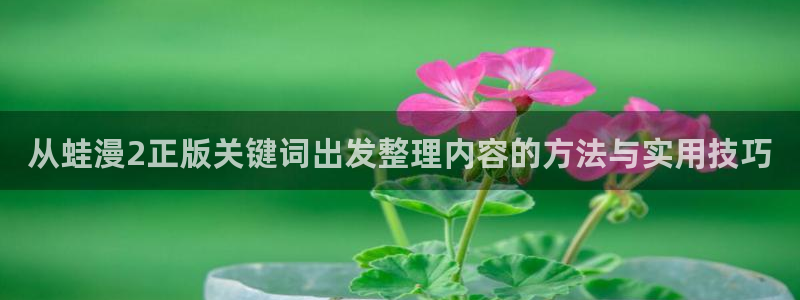 在线国漫:从蛙漫2正版关键词出发整理内容的方法与实用技巧